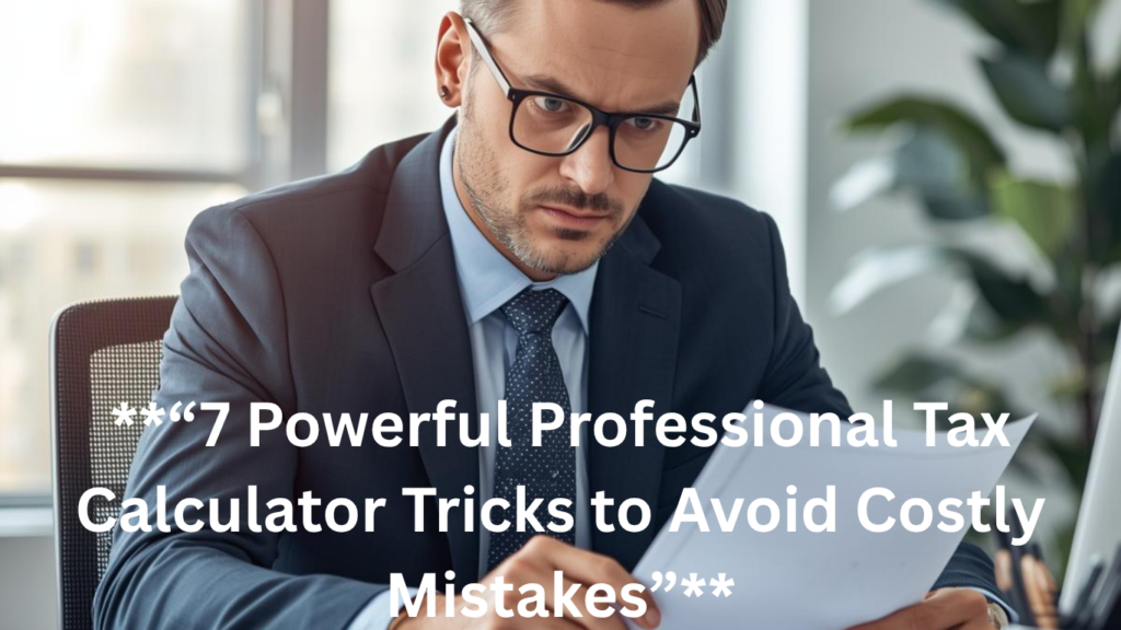 **“7 Powerful Professional Tax Calculator Tricks to Avoid Costly Mistakes”**