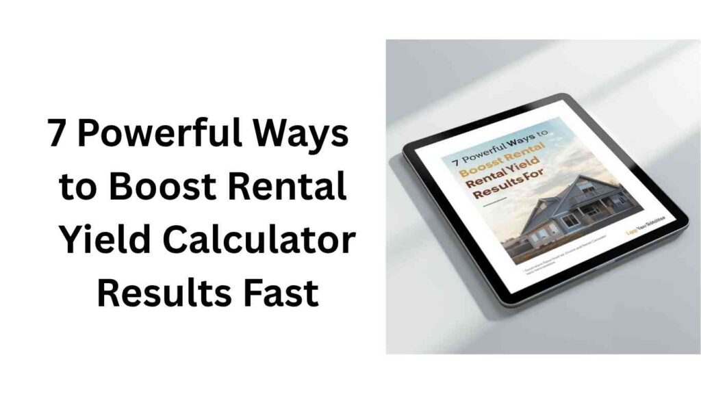 7 Powerful Ways to Boost Rental Yield Calculator Results Fast